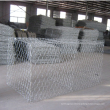 Cesta sextavada galvanizada e PVC revestida de Gabion da rede de arame